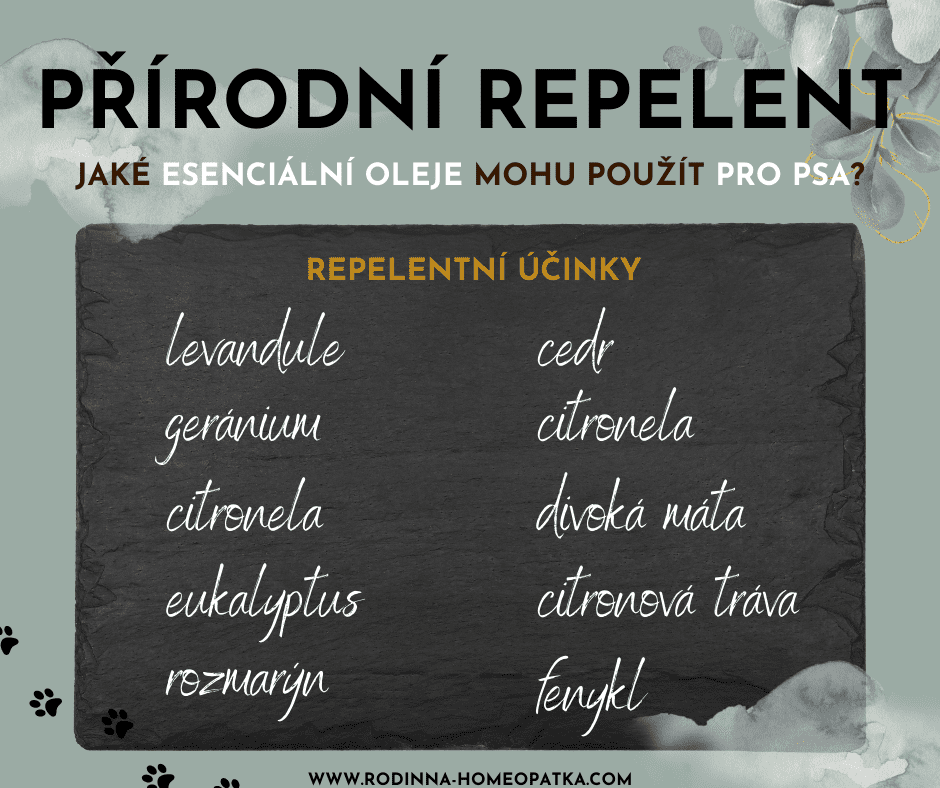 jaké esenciální oleje na PŘÍRODNÍ REPELENT pro psy